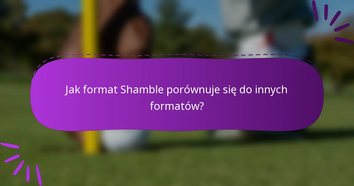 Jak format Shamble porównuje się do innych formatów?